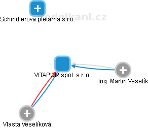 VITAPUR spol. s r. o. - náhled vizuálního zobrazení vztahů obchodního rejstříku