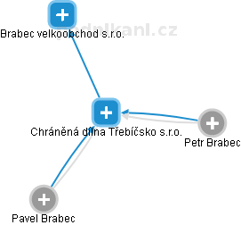 Chráněná dílna Třebíčsko s.r.o. - náhled vizuálního zobrazení vztahů obchodního rejstříku