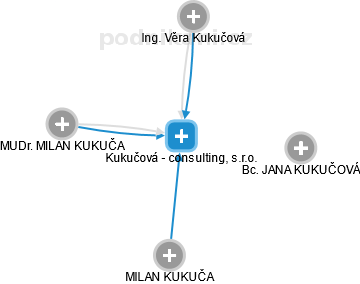 Kukučová - consulting, s.r.o. - náhled vizuálního zobrazení vztahů obchodního rejstříku