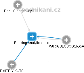 Booking Analytics s.r.o. - náhled vizuálního zobrazení vztahů obchodního rejstříku