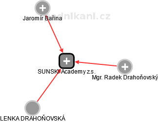SUNSKI Academy z.s. - náhled vizuálního zobrazení vztahů obchodního rejstříku