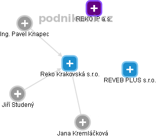 Reko Krakovská s.r.o. - náhled vizuálního zobrazení vztahů obchodního rejstříku