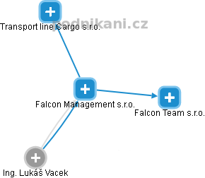 Falcon Management s.r.o. - náhled vizuálního zobrazení vztahů obchodního rejstříku