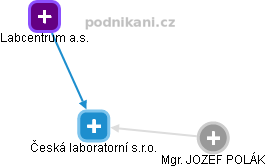 Česká laboratorní s.r.o. - náhled vizuálního zobrazení vztahů obchodního rejstříku