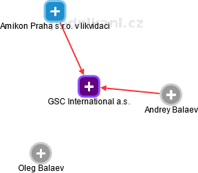 GSC International a.s. - náhled vizuálního zobrazení vztahů obchodního rejstříku