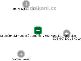 Společenství vlastníků domu čp. 2592 Karla IV., Pardubice - náhled vizuálního zobrazení vztahů obchodního rejstříku