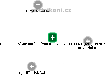 Společenství vlastníků Jeřmanická 488,489,490,491,492, Liberec - náhled vizuálního zobrazení vztahů obchodního rejstříku
