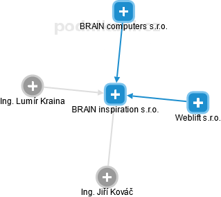 BRAIN inspiration s.r.o. - náhled vizuálního zobrazení vztahů obchodního rejstříku