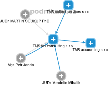 TMS tax consulting s.r.o. - náhled vizuálního zobrazení vztahů obchodního rejstříku