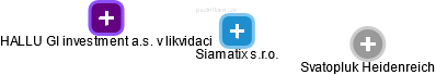 Siamatix s.r.o. - náhled vizuálního zobrazení vztahů obchodního rejstříku
