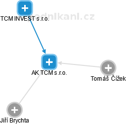 AK TCM s.r.o. - náhled vizuálního zobrazení vztahů obchodního rejstříku