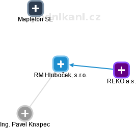 RM Hluboček, s.r.o. - náhled vizuálního zobrazení vztahů obchodního rejstříku