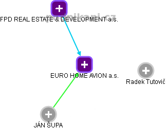 EURO HOME AVION a.s. - náhled vizuálního zobrazení vztahů obchodního rejstříku