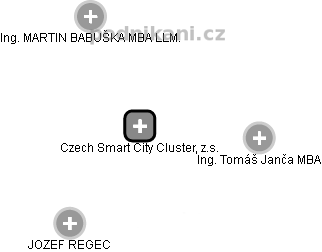 Czech Smart City Cluster, z.s. - náhled vizuálního zobrazení vztahů obchodního rejstříku