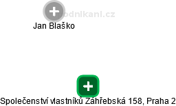 Společenství vlastníků Záhřebská 158, Praha 2 - náhled vizuálního zobrazení vztahů obchodního rejstříku