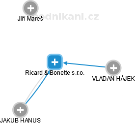 Ricard & Bonette s.r.o. - náhled vizuálního zobrazení vztahů obchodního rejstříku