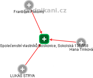 Společenství vlastníků Boskovice, Sokolská 1317/58 - náhled vizuálního zobrazení vztahů obchodního rejstříku