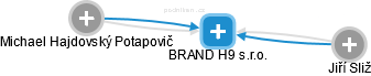 BRAND H9 s.r.o. - náhled vizuálního zobrazení vztahů obchodního rejstříku