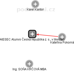 AIESEC Alumni Česká republika z. s., v likvidaci - náhled vizuálního zobrazení vztahů obchodního rejstříku