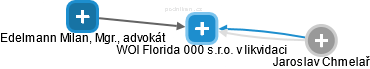 WOI Florida 000 s.r.o. v likvidaci - náhled vizuálního zobrazení vztahů obchodního rejstříku