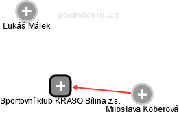 Sportovní klub KRASO Bílina z.s. - náhled vizuálního zobrazení vztahů obchodního rejstříku