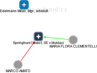 Springhurst Invest, SE v likvidaci - náhled vizuálního zobrazení vztahů obchodního rejstříku