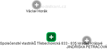 Společenství vlastníků Třebechovická 833 - 835 Hradec Králové - náhled vizuálního zobrazení vztahů obchodního rejstříku