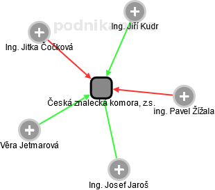 Česká znalecká komora, z.s. - náhled vizuálního zobrazení vztahů obchodního rejstříku