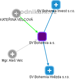 SV Bohemia a.s. - náhled vizuálního zobrazení vztahů obchodního rejstříku