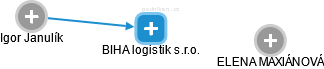 BIHA logistik s.r.o. - náhled vizuálního zobrazení vztahů obchodního rejstříku