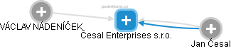 Česal Enterprises s.r.o. - náhled vizuálního zobrazení vztahů obchodního rejstříku