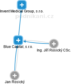 Blue Capital, s.r.o. - náhled vizuálního zobrazení vztahů obchodního rejstříku