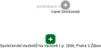 Společenství vlastníků Na Vackově č.p. 2896, Praha 3-Žižkov - náhled vizuálního zobrazení vztahů obchodního rejstříku