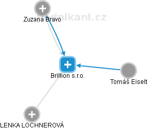 Brillion s.r.o. - náhled vizuálního zobrazení vztahů obchodního rejstříku