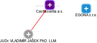 Castissenta a.s. - náhled vizuálního zobrazení vztahů obchodního rejstříku