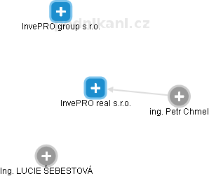 InvePRO real s.r.o. - náhled vizuálního zobrazení vztahů obchodního rejstříku