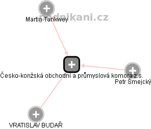 Česko-konžská obchodní a průmyslová komora z.s. - náhled vizuálního zobrazení vztahů obchodního rejstříku