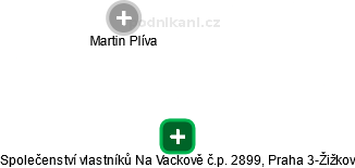Společenství vlastníků Na Vackově č.p. 2899, Praha 3-Žižkov - náhled vizuálního zobrazení vztahů obchodního rejstříku