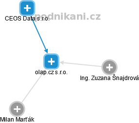 olap.cz s.r.o. - náhled vizuálního zobrazení vztahů obchodního rejstříku
