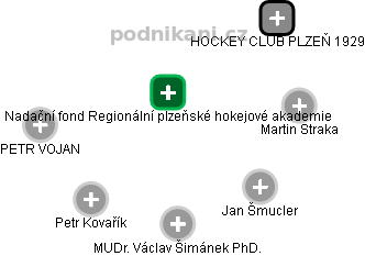 Nadační fond Regionální plzeňské hokejové akademie - náhled vizuálního zobrazení vztahů obchodního rejstříku