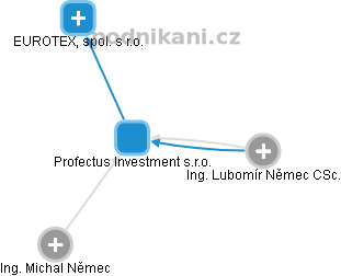Profectus Investment s.r.o. - náhled vizuálního zobrazení vztahů obchodního rejstříku