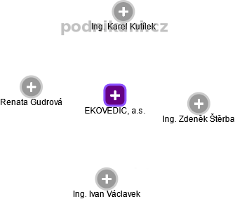 EKOVEDIC, a.s. - náhled vizuálního zobrazení vztahů obchodního rejstříku