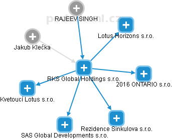 RKS Global Holdings s.r.o. - náhled vizuálního zobrazení vztahů obchodního rejstříku