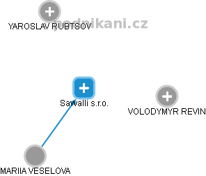 Savvalli s.r.o. - náhled vizuálního zobrazení vztahů obchodního rejstříku
