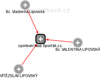 sportovní klub Sporťák z.s. - náhled vizuálního zobrazení vztahů obchodního rejstříku