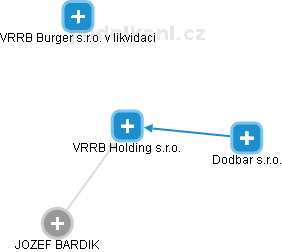 VRRB Holding s.r.o. - náhled vizuálního zobrazení vztahů obchodního rejstříku
