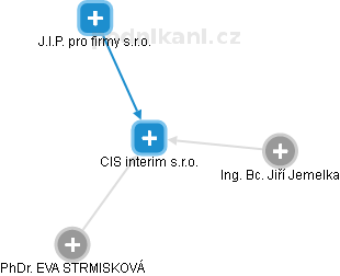 CIS interim s.r.o. - náhled vizuálního zobrazení vztahů obchodního rejstříku