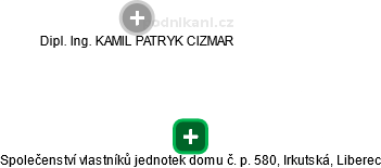Společenství vlastníků jednotek domu č. p. 580, Irkutská, Liberec - náhled vizuálního zobrazení vztahů obchodního rejstříku