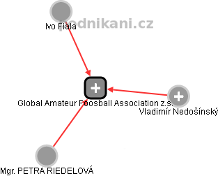 Global Amateur Foosball Association z.s. - náhled vizuálního zobrazení vztahů obchodního rejstříku
