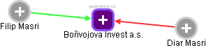 Bořivojova Invest a.s. - náhled vizuálního zobrazení vztahů obchodního rejstříku